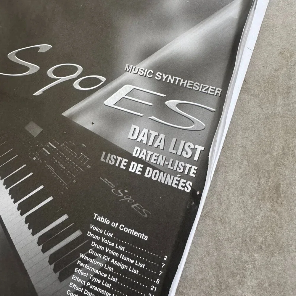 Yamaha S90ES Owner's Manual + Data List Booklet Synthesizer Guides